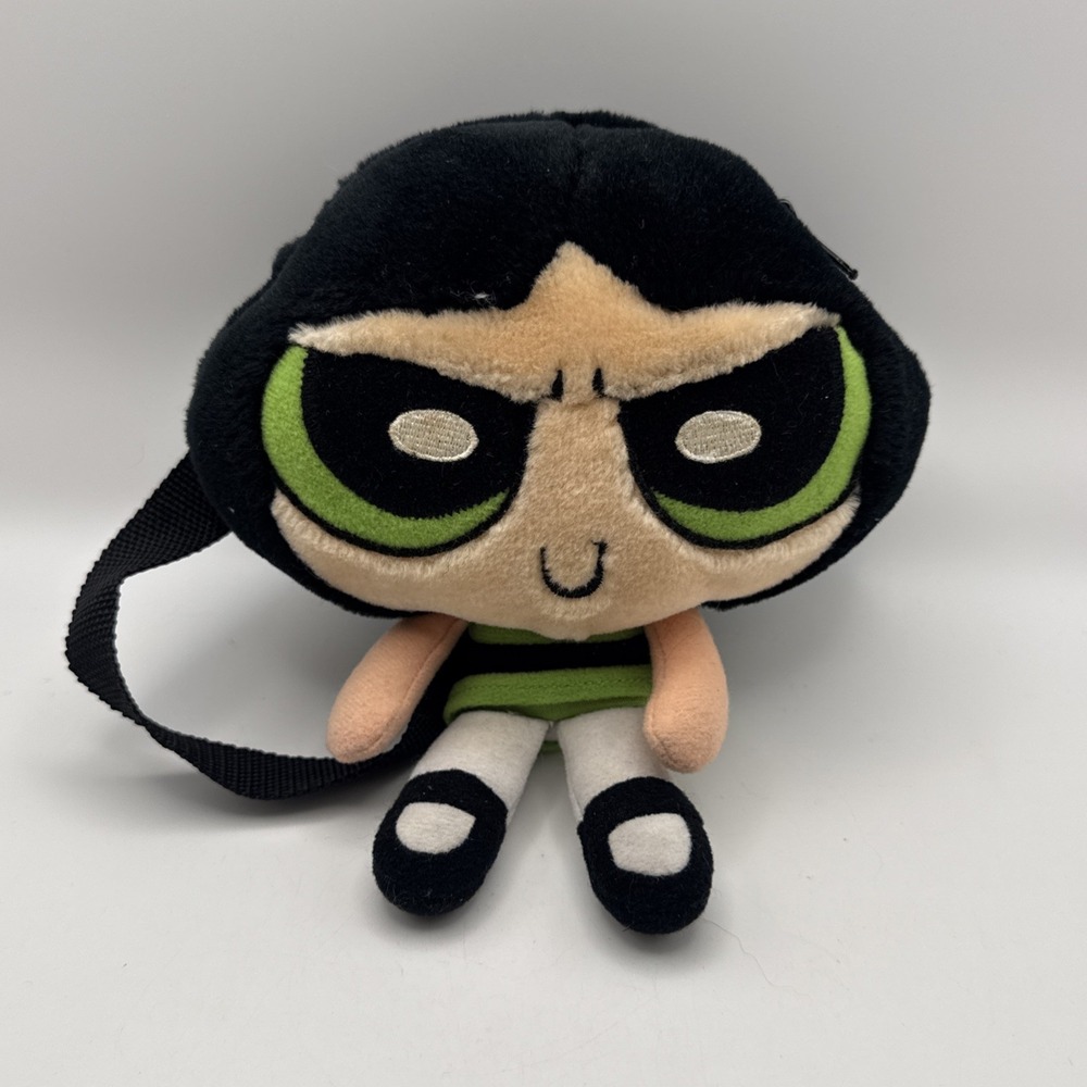 Vintage Y2K Powerpuff Girls Buttercup Coin Plush 7" Bag Green Cartoon Network